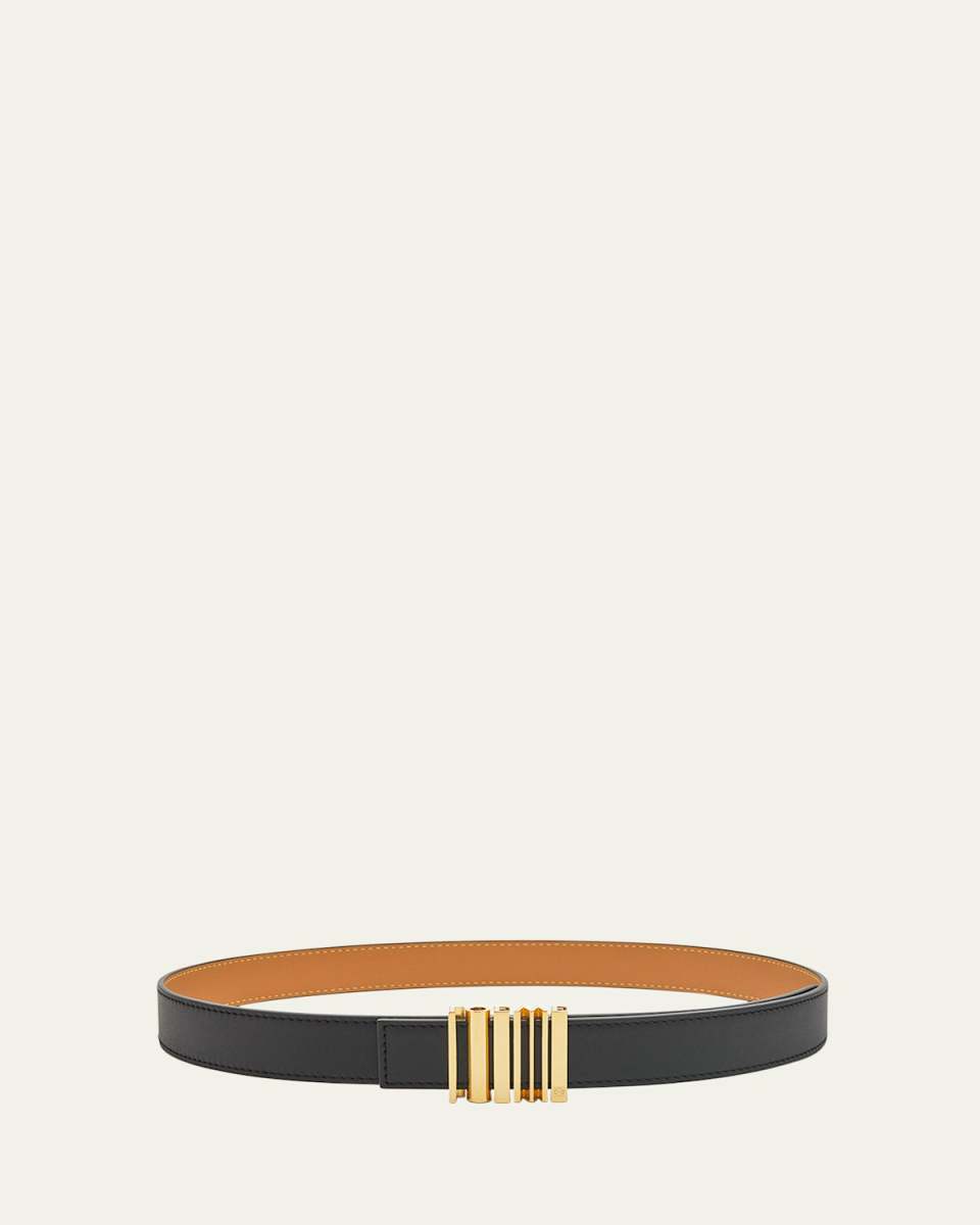 Graphic Buckle Leather Belt