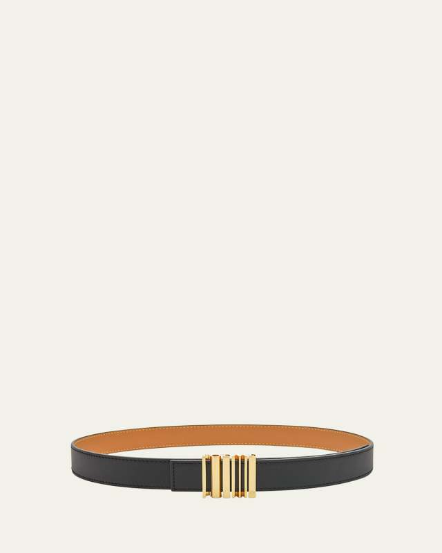 Graphic Buckle Leather Belt