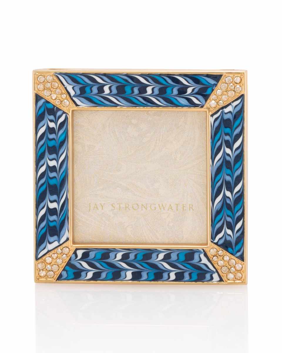 Pave Corner 2" Square Picture Frame, Indigo