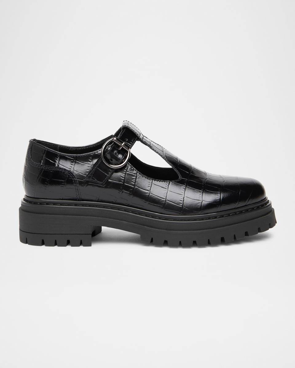 Croco Mary Jane Chunky Loafers