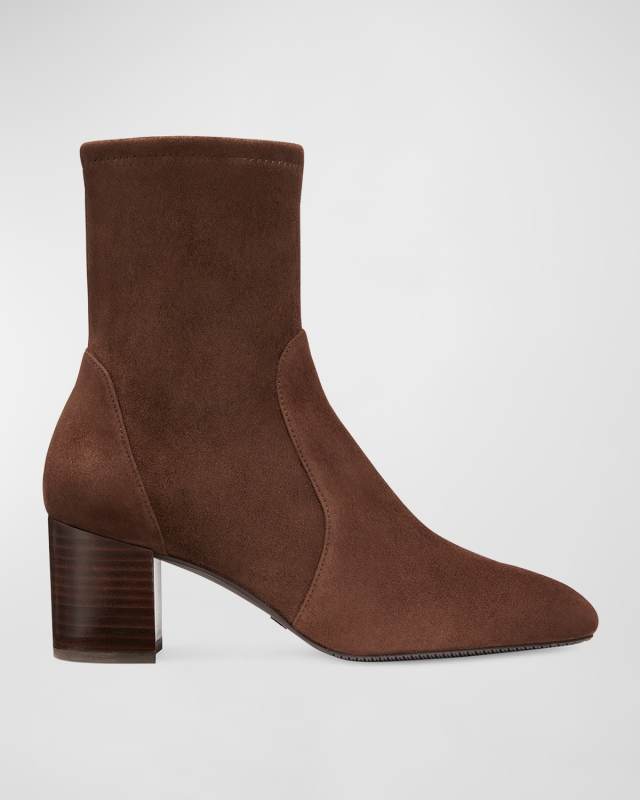 Yuliana Stretch Suede Ankle Booties