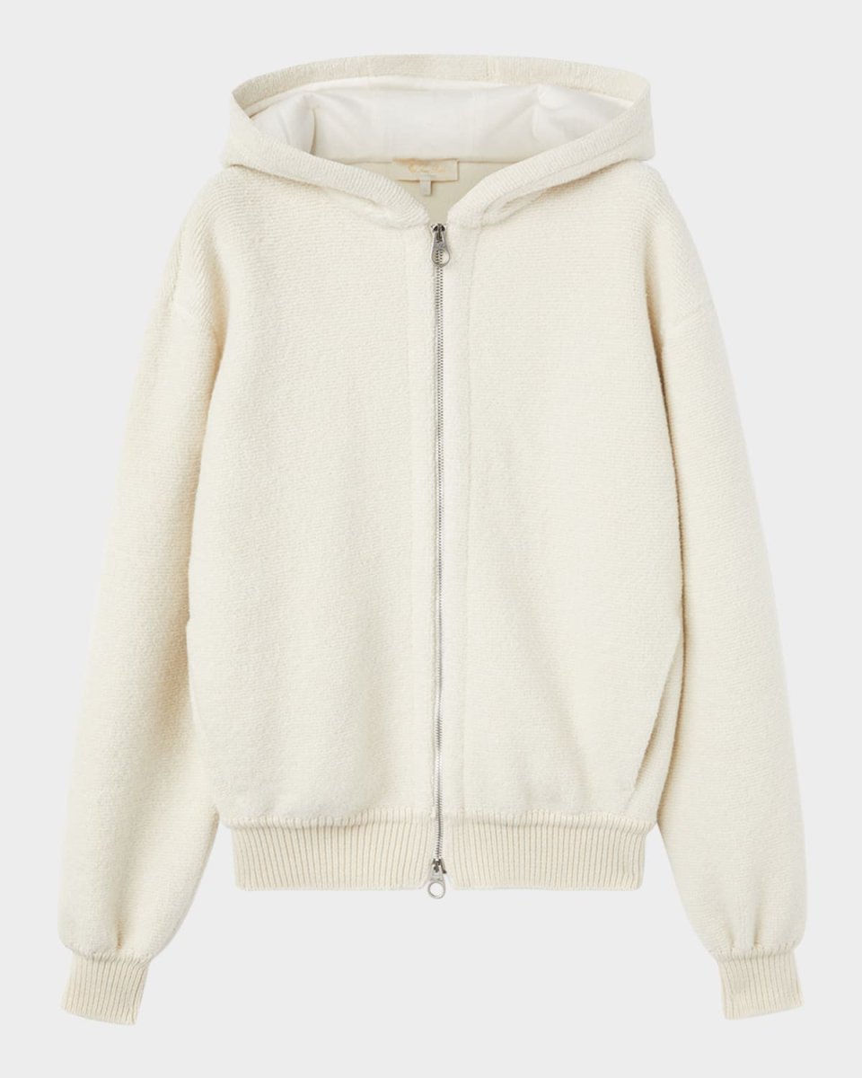 Cocooning Ottoman Cashmere Hooded Zip Jacket