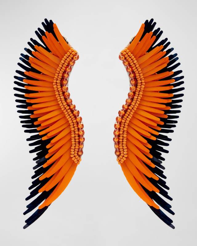Madeline Gameday Earrings, Orange/Navy