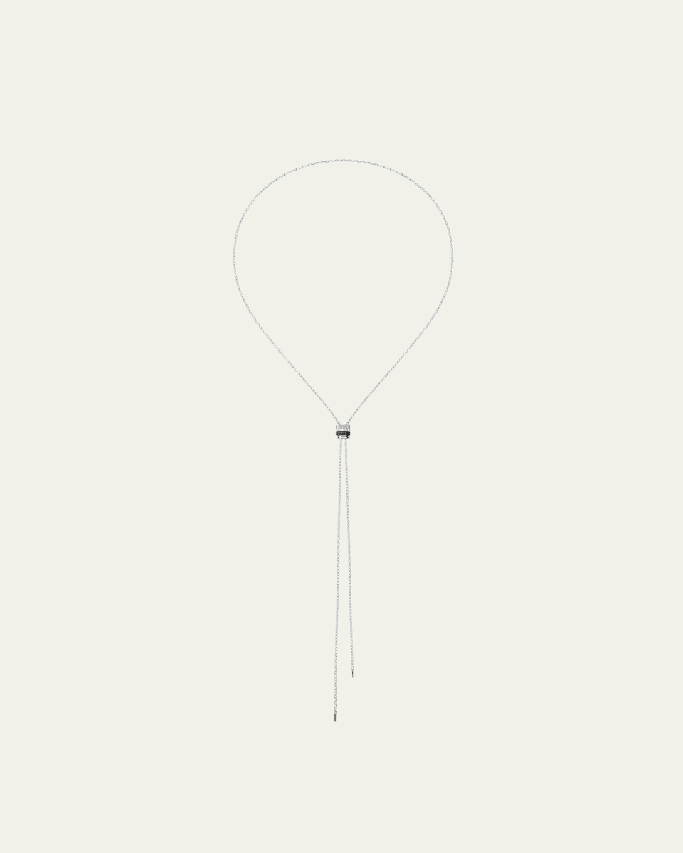 Quatre Black Edition Small 18K White Gold Tie Necklace