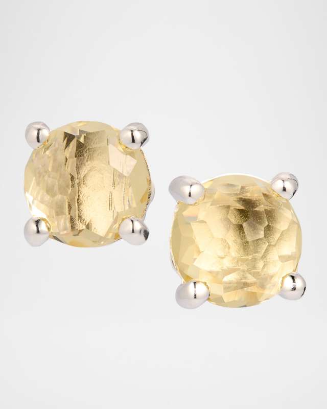 Rock Candy Honey Citrine Mini Stud Earrings in Sterling Silver
