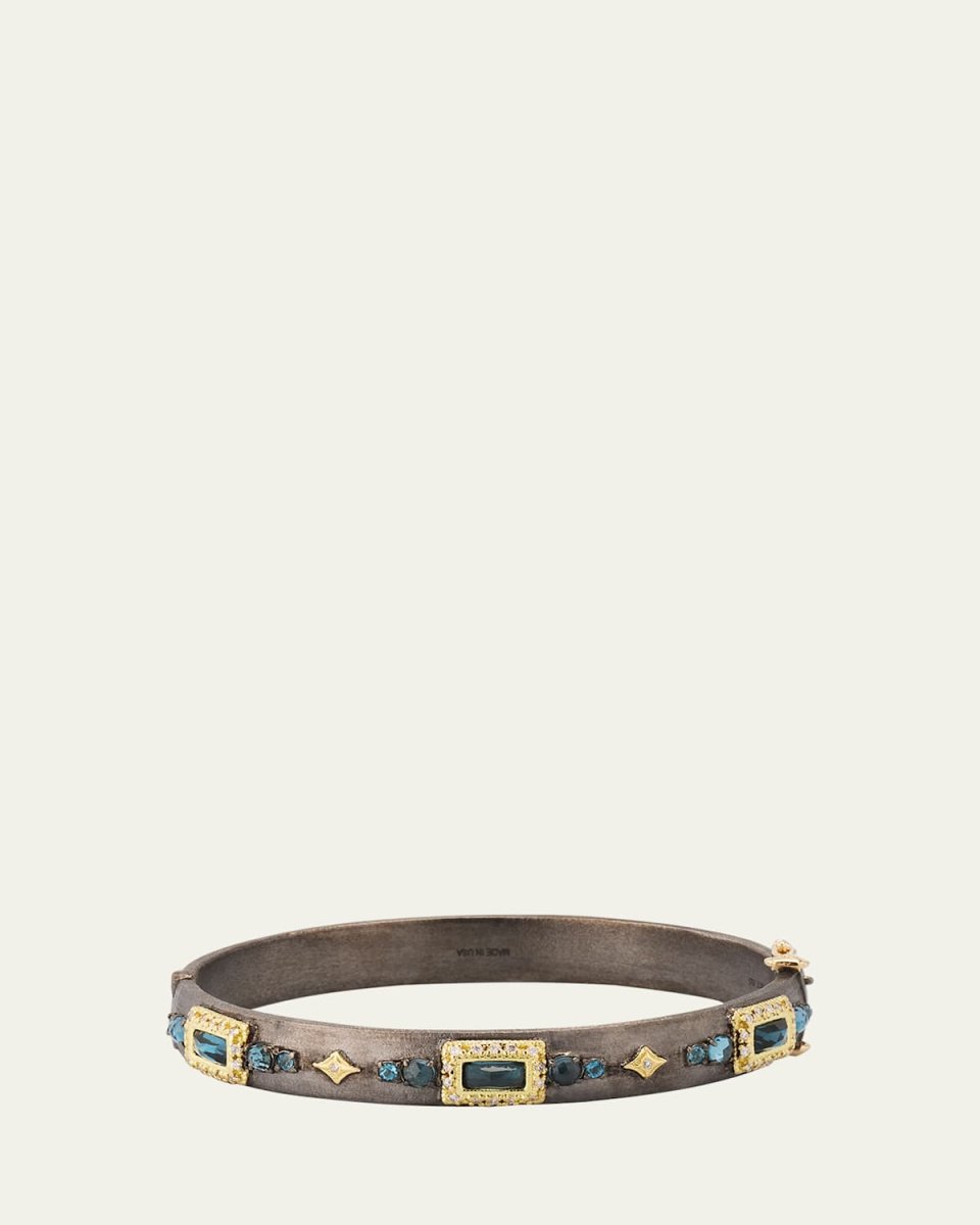 Blue Topaz Baguette Huggie Bracelet
