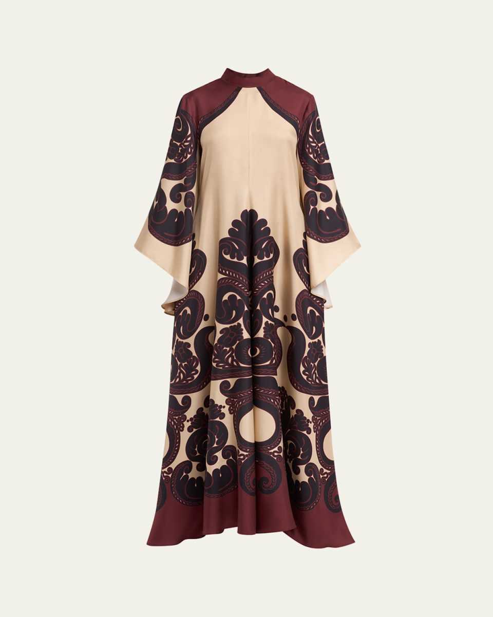 Magnifico Neck-Sash Placee Silk Dress