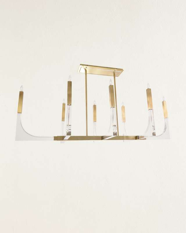 Genesis Acrylic 8-Light Chandelier with Polished Nickel