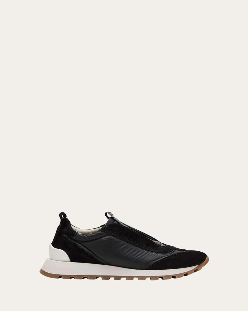 Suede Laceless Runner Sneakers