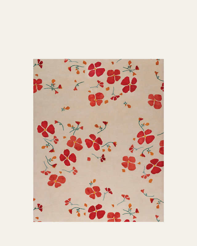California Poppy Hand-Knotted Rug, 8' x 10'