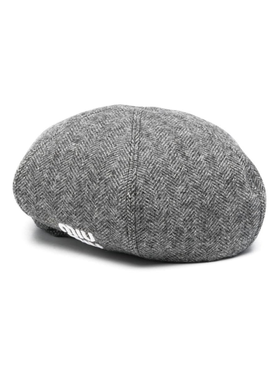 chevron-knit wool beret