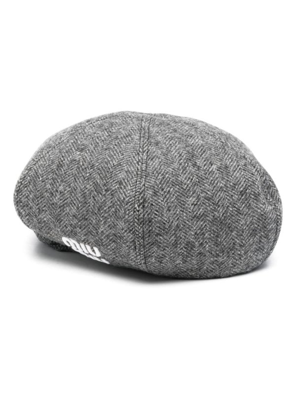 chevron-knit wool beret