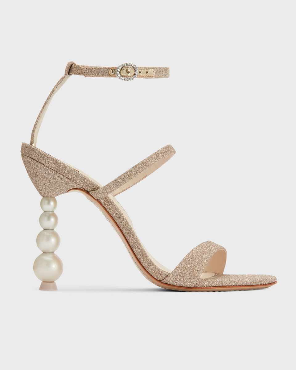 Rosalind Crystal Sphere-Heel Glitter Sandals