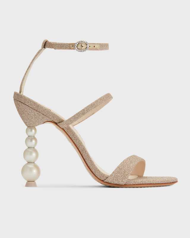 Rosalind Crystal Sphere-Heel Glitter Sandals