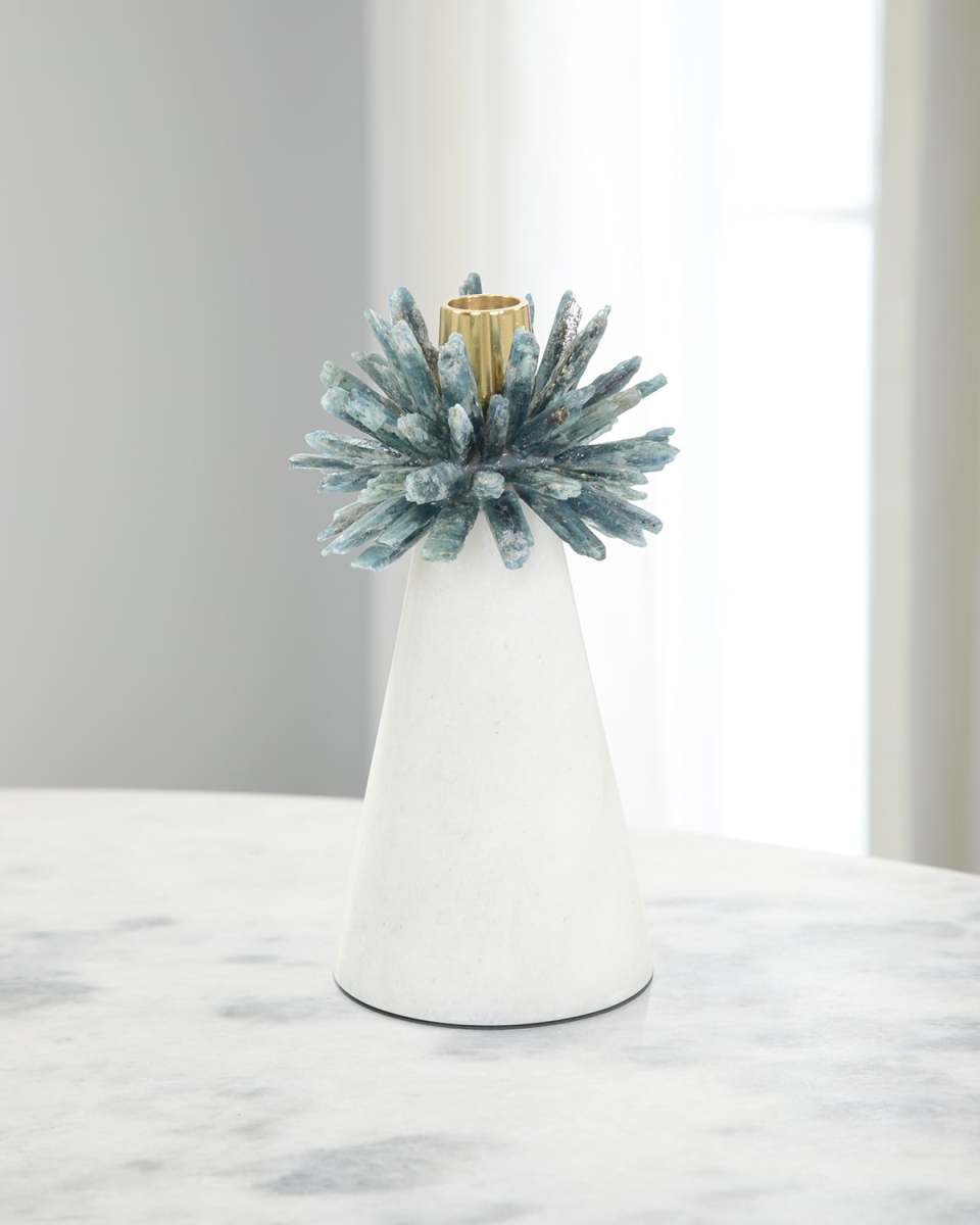 Cyanite Flower Candleholder Ii