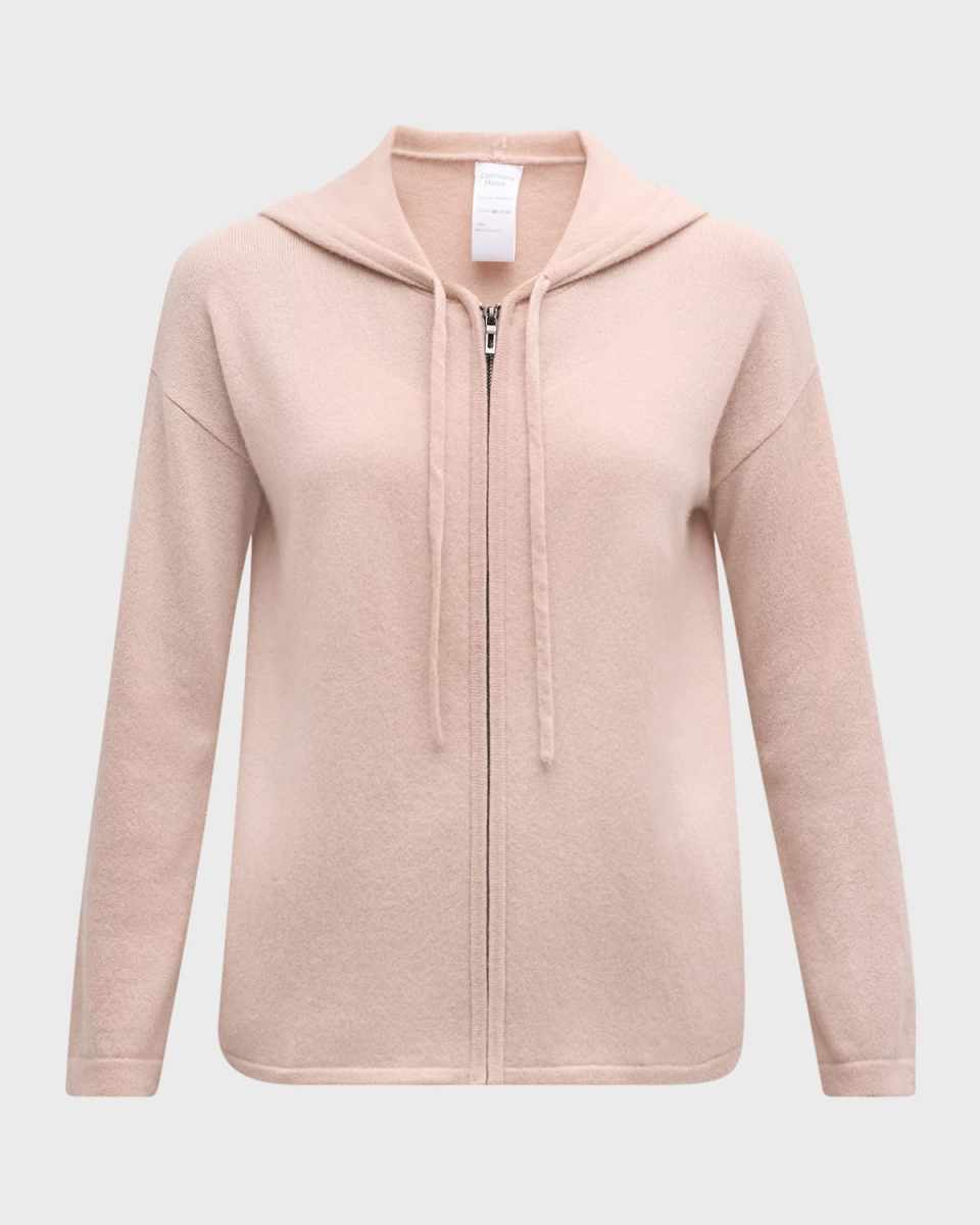 Cashmere Zip-Front Hoodi