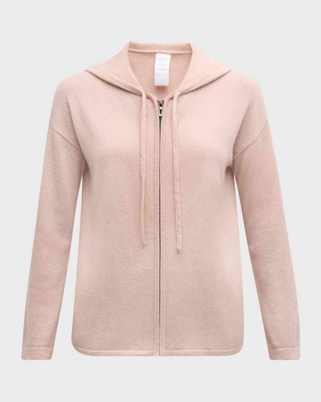 Cashmere Zip-Front Hoodi
