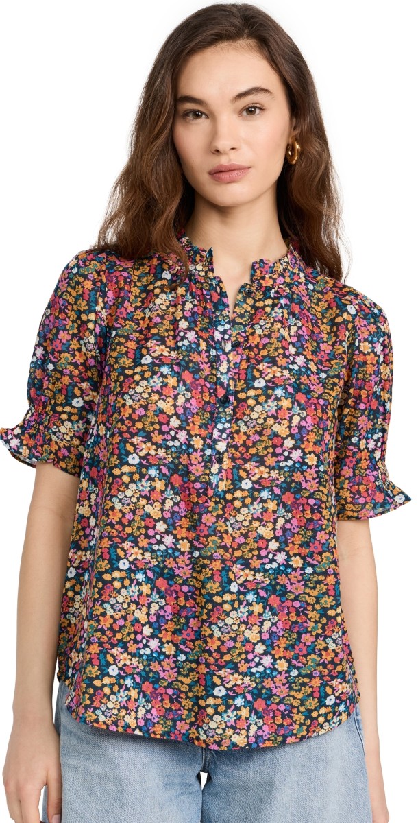 Apiece Apart Los Altos Top Le Femme Floral Pink Multi