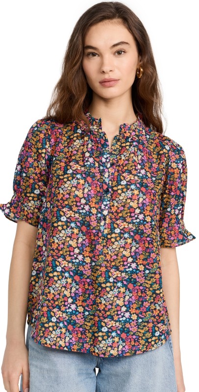 Apiece Apart Los Altos Top Le Femme Floral Pink Multi