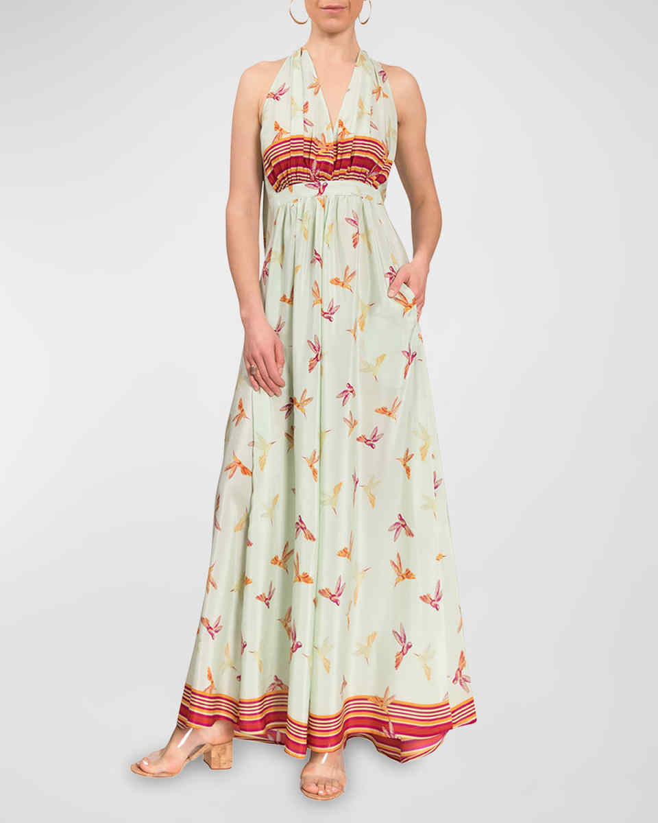 Helene V-Neck Caftan Maxi Dress