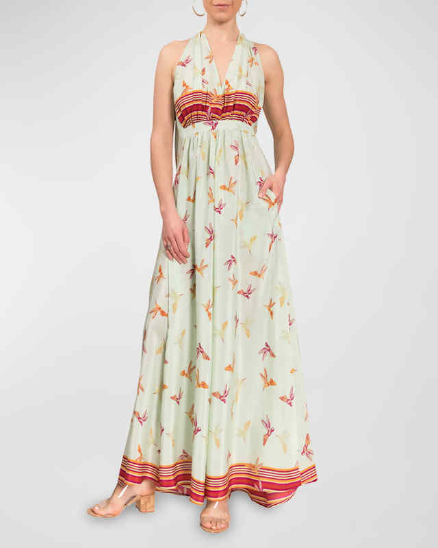 Helene V-Neck Caftan Maxi Dress