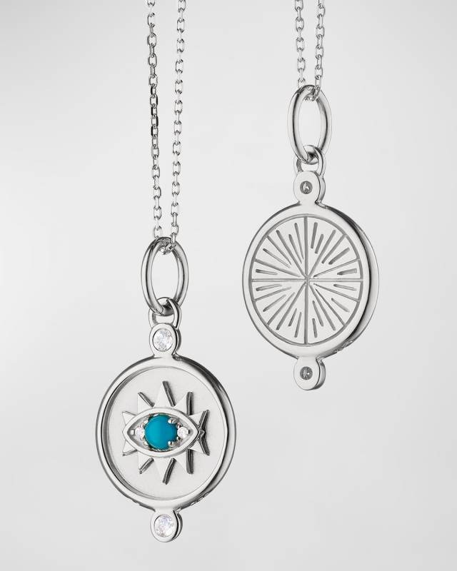 Sterling Silver Mini Protect Evil Eye Pendant Necklace