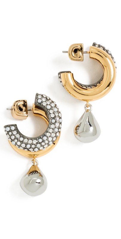 DEMARSON Dezi Earrings 12K Shiny Gold/Hem/Crystal