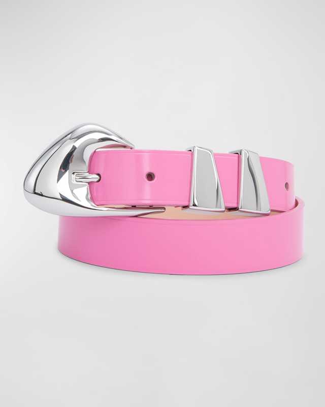 Moore Skinny Semi-Patent Leather Belt