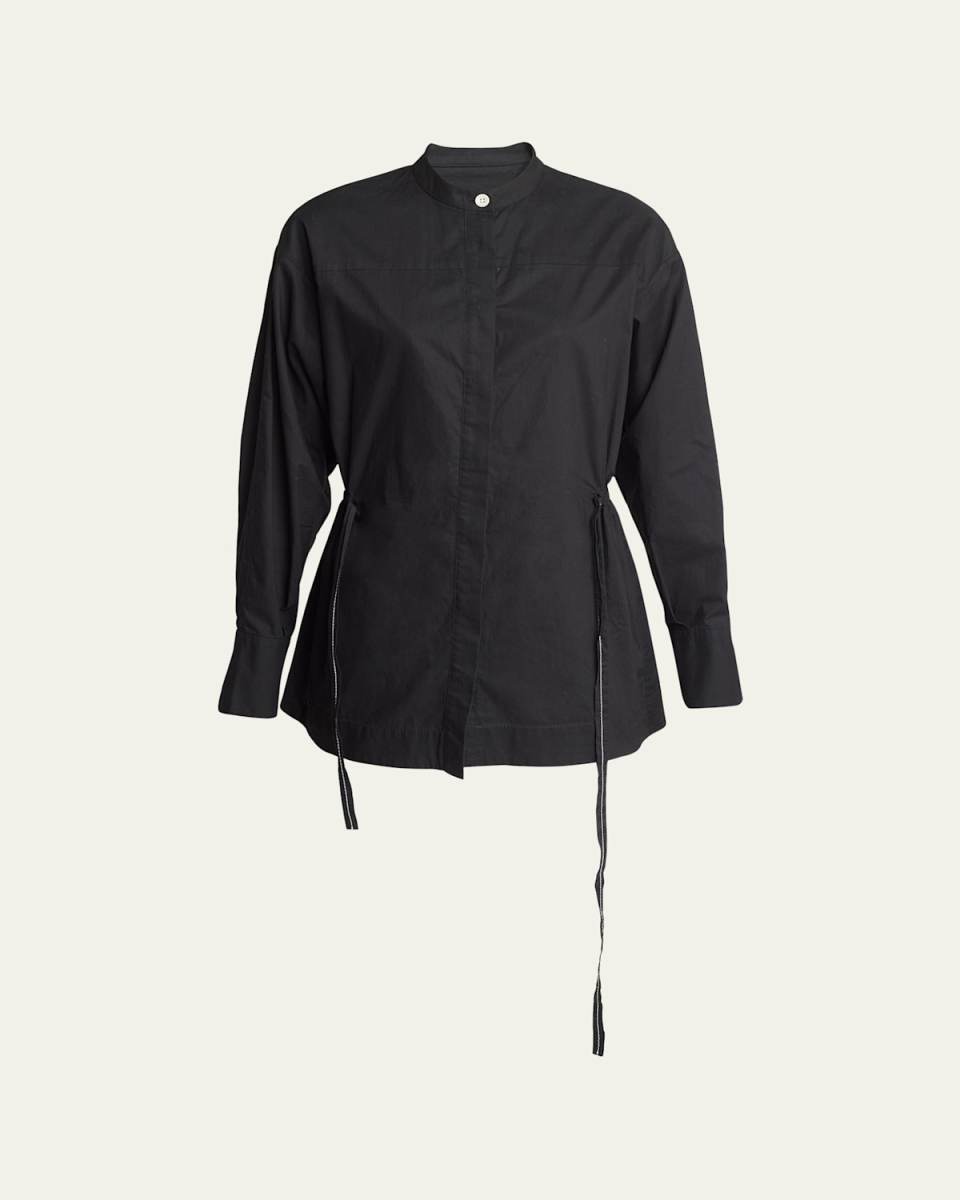 Senna Long-Sleeve Drawcord Tunic Top