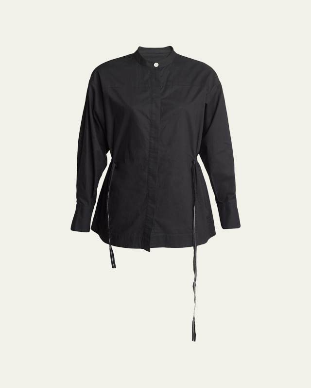 Senna Long-Sleeve Drawcord Tunic Top