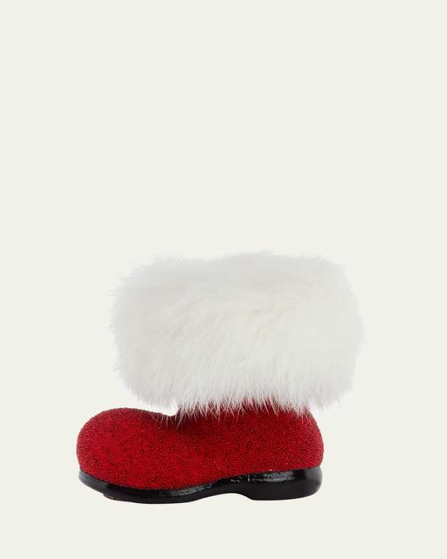 Glittery Boot Decor with Faux Fur Cuff