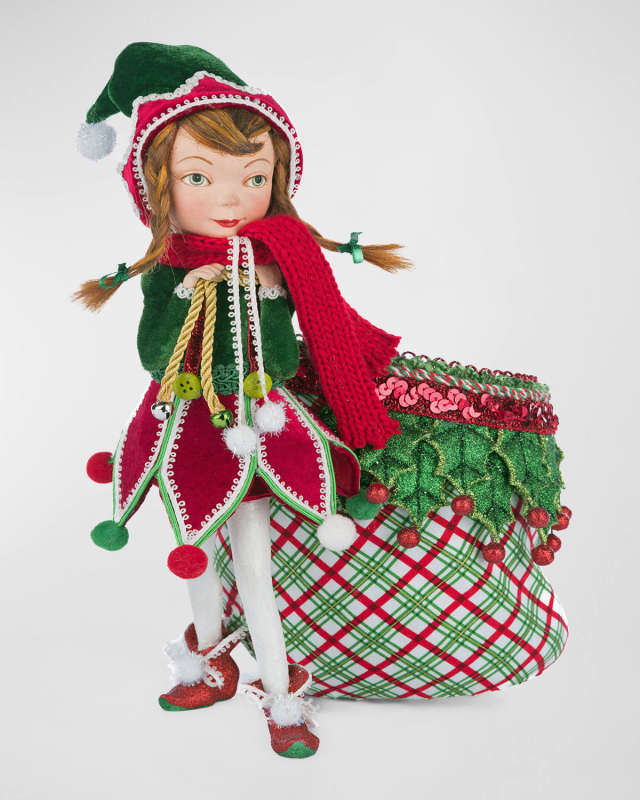 Winter Snowdrop Elf with Bag