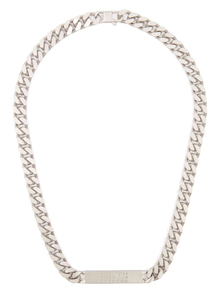 Numbers-plaque chain necklace