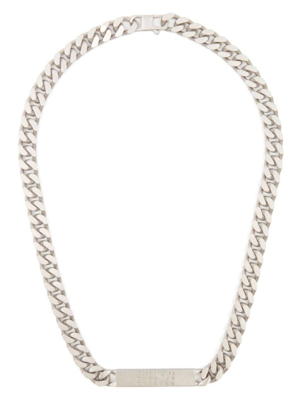 Numbers-plaque chain necklace