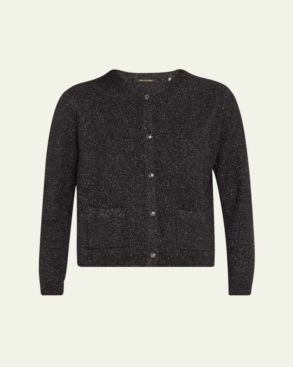 Meri Shimmer Button-Down Sweat