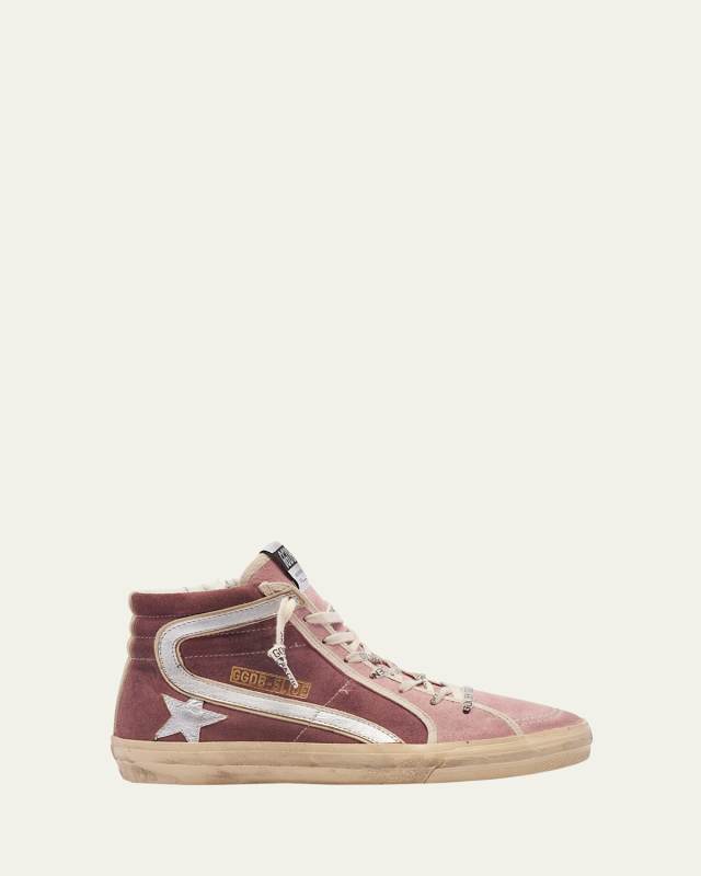 Slide Mid-Top Suede Sneakers
