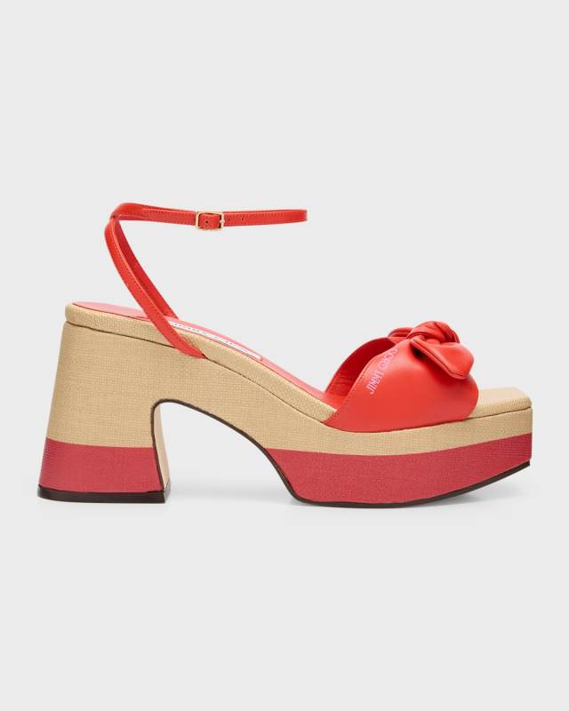Ricia Knotted Bow Platform Sandals