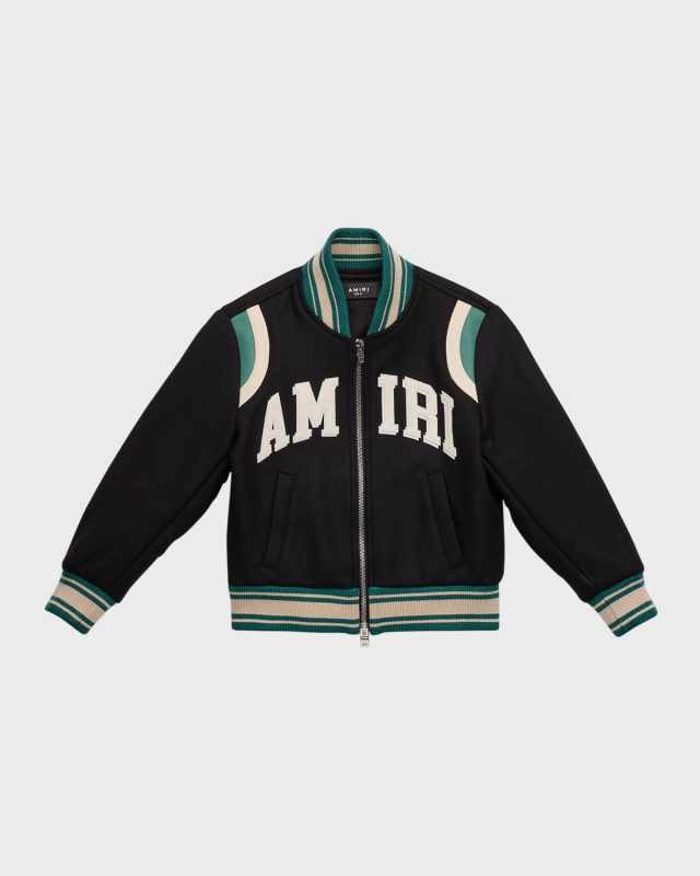 Boy's Logo-Print Collegiate Inspired Bomber Jacket, Size 4-12