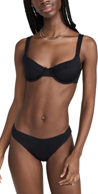 SIMKHAI Lia Bustier Bikini Top Black