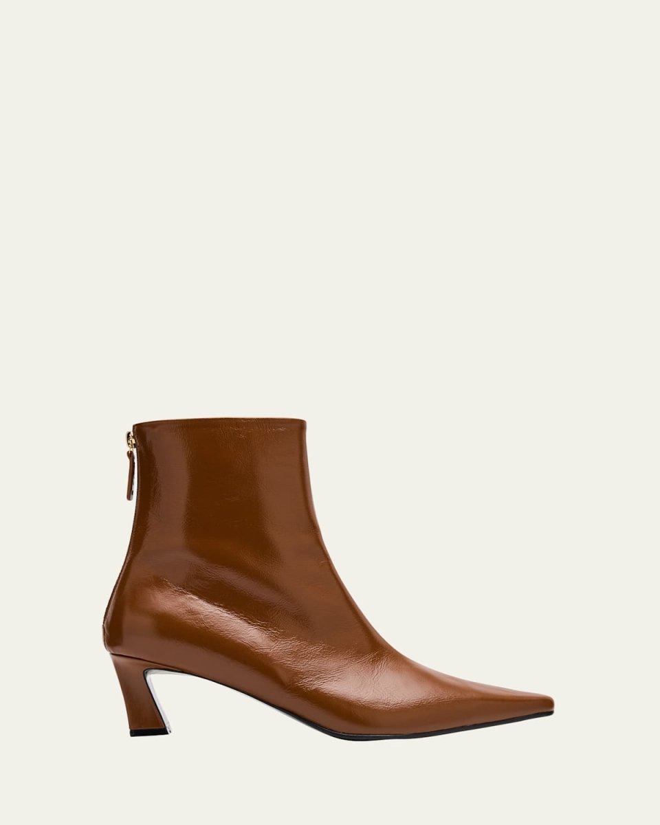 Slim Leather Zip Ankle Booties