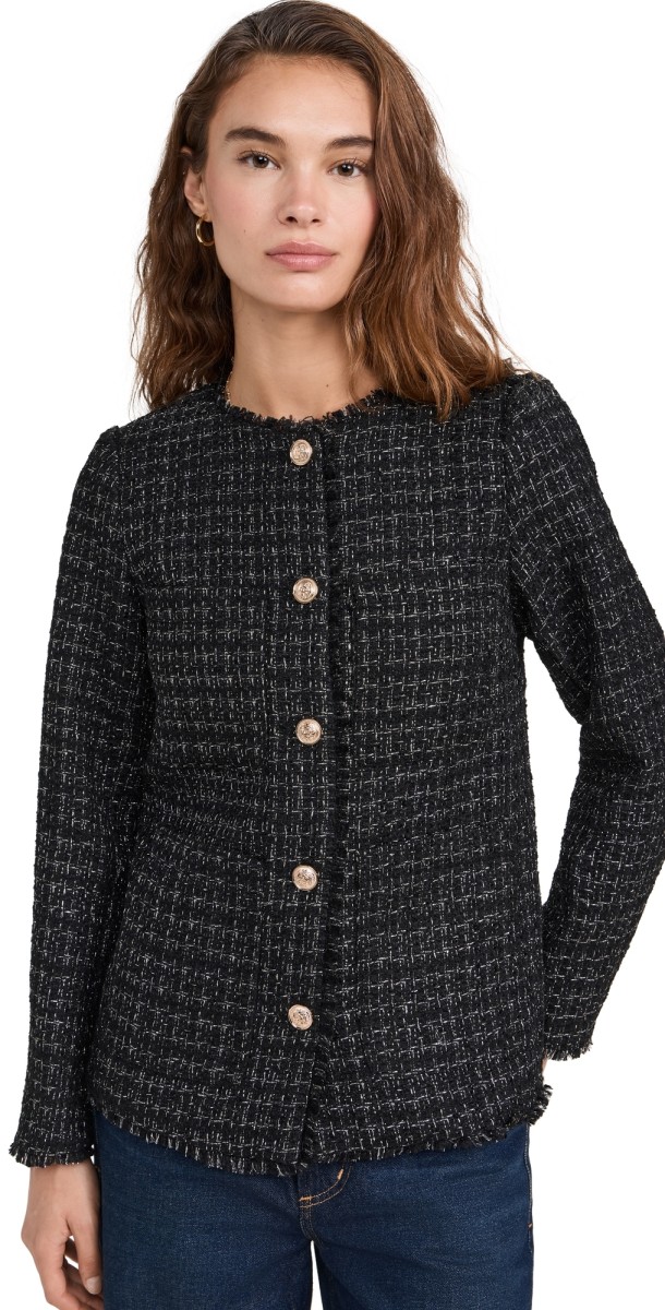 Line & Dot Knox Tweed Jacket Black Multi