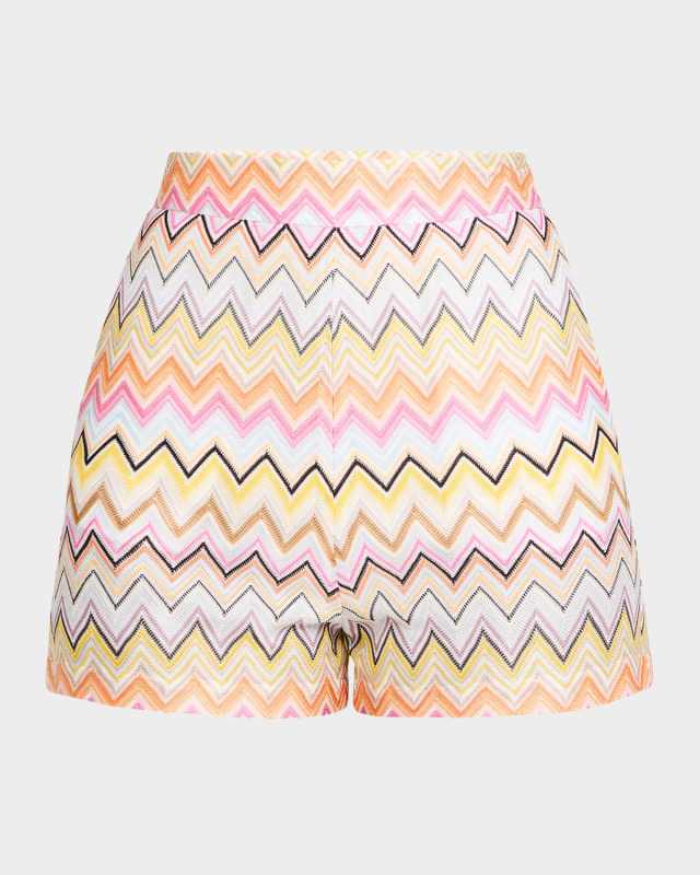 High-Rise Chevron Shorts