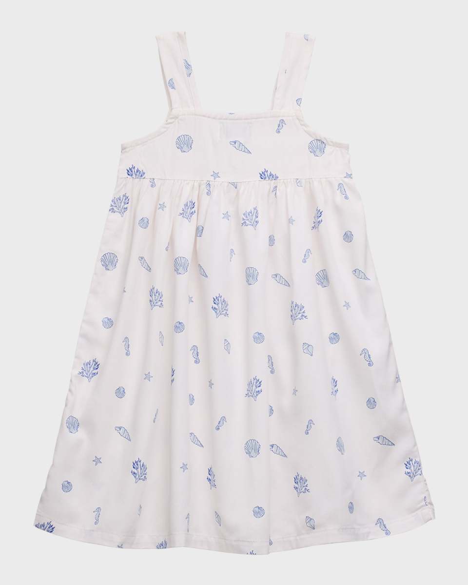Kid's Charlotte Seersucker Ruffle Nightgown, Size 6M-14