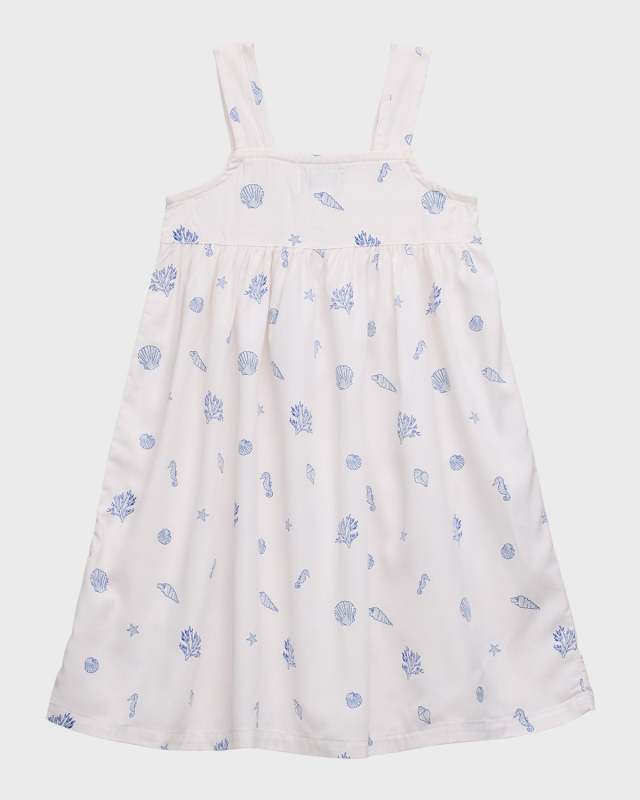 Kid's Charlotte Seersucker Ruffle Nightgown, Size 6M-14