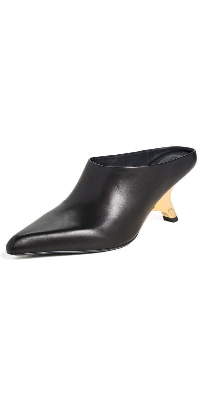 SIMKHAI Shadow Leather Mules Black