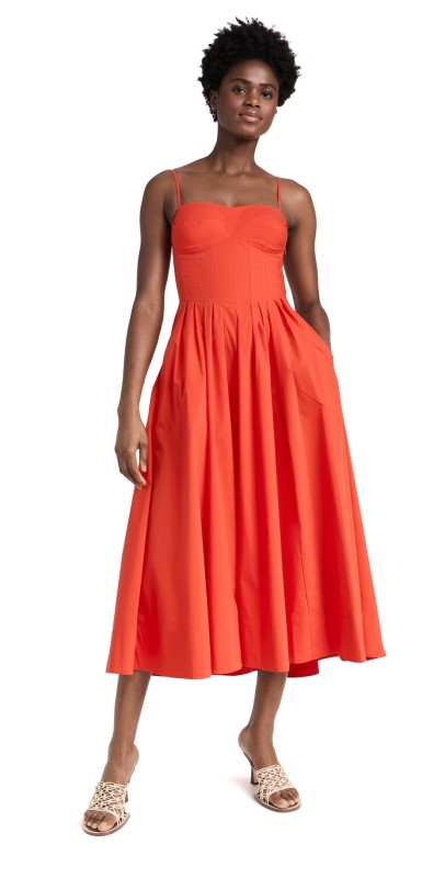 SIMKHAI Kittiya Midi Dress Flame