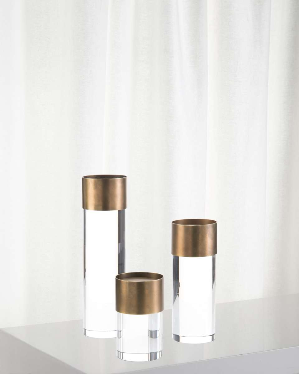 Crystal Candleholders, Set of 3