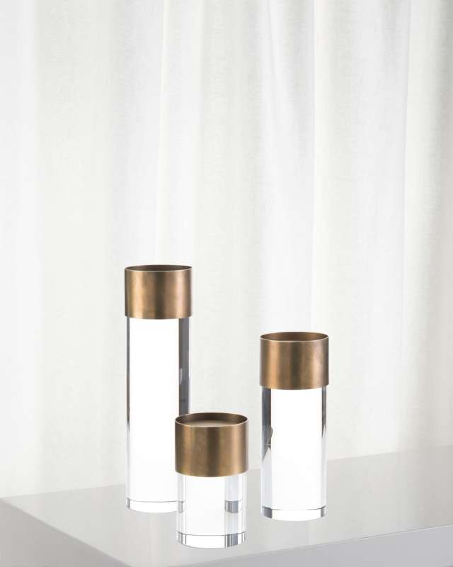 Crystal Candleholders, Set of 3