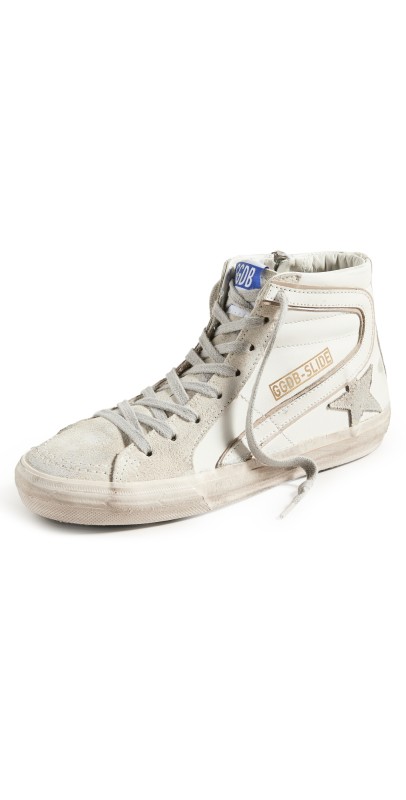 Golden Goose Leather and Suede Star Sneakers White/Ice