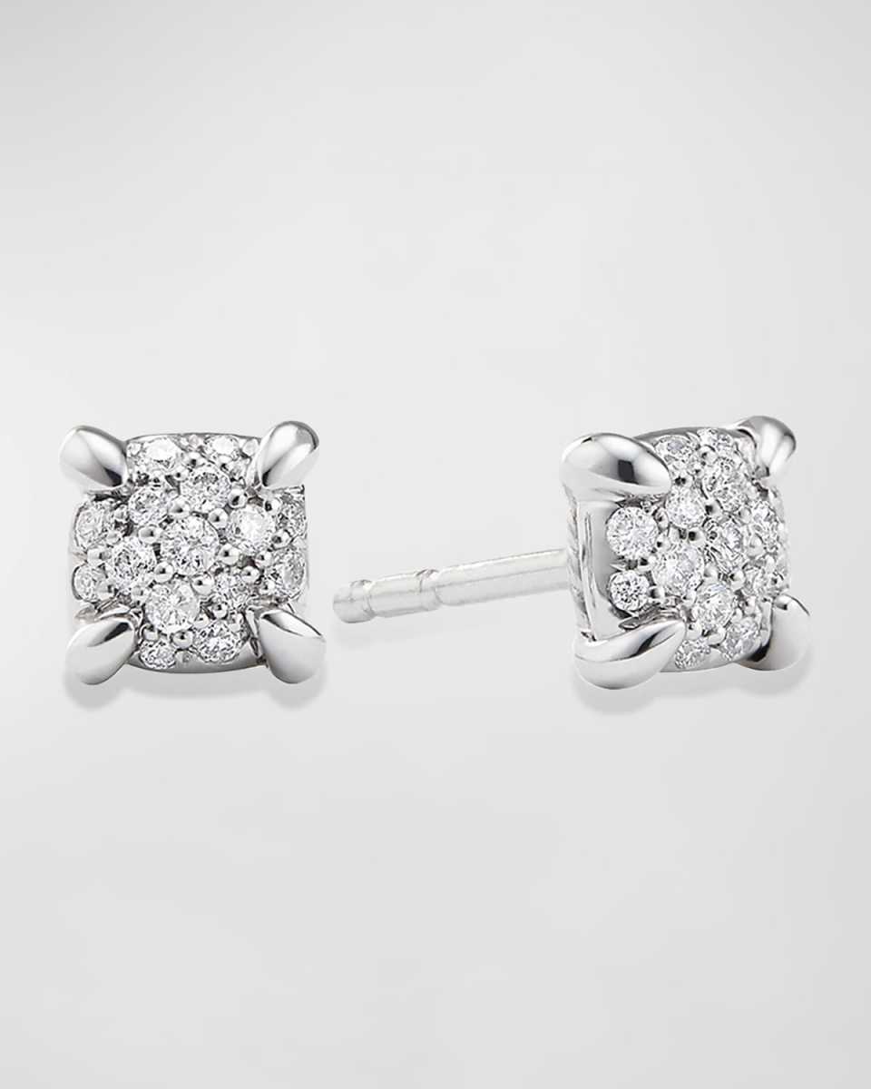 5mm Chatelaine Stud Earrings with Diamonds in 18k White Gold